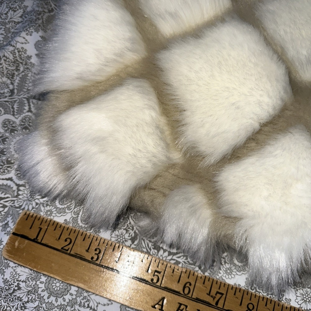 Williams Sonoma Home Lumbar Pillow Cover 14x22 White Diamond Faux Fur Decorative - Picture 2 of 5